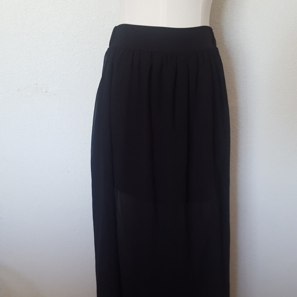 Annabelle | Black Semi Sheer Maxi Skirt | Small - Picture 3 of 8